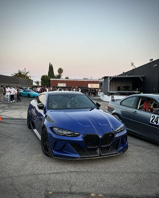 4 Coupe Bmw M3 Body Kit Blue Thay thế Mặt trước GEEX Style Mặt trước Bumper Fenders