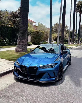 4 Coupe Bmw M3 Body Kit Blue Thay thế Mặt trước GEEX Style Mặt trước Bumper Fenders
