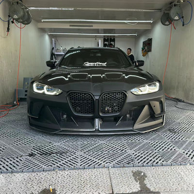 4 Coupe Bmw M3 Body Kit Blue Thay thế Mặt trước GEEX Style Mặt trước Bumper Fenders