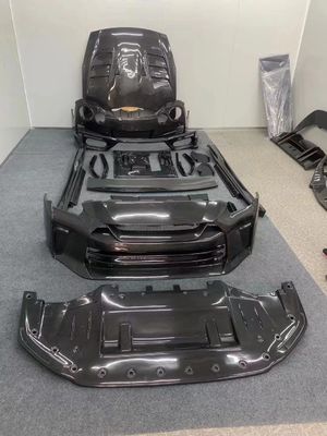 Đối với Nissan GTR R35 Carbon Fiber Body Kit GTR nâng cấp Top Style Carbon Fiber phía trước và phía sau Bumper Side Skirt Spoilers