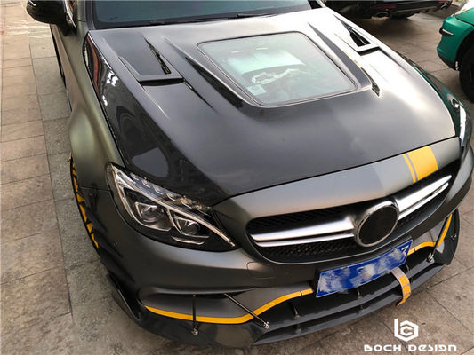 Vỏ sợi cacbon cho Benz C63 Coupe Vật liệu sợi cacbon C63 Carbon Fiber Hood Hood Motor Hood
