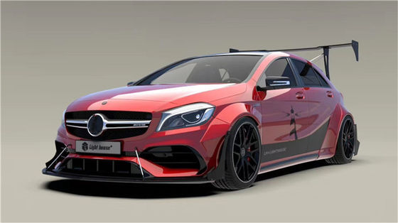 Đối với Mercedes AMG A45 Carbon Fiber Body Kit A45 Upgraded Top Style Front Shovel Diffuser Spoiler Wide-body Kit