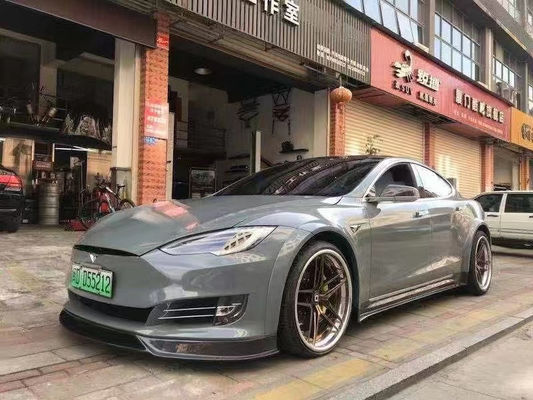 Bán bộ dụng cụ cơ thể sợi cacbon Model S cho Model S Wide Bodyki Sợi cacbon phía trước xẻm phía sau Diffuser Spoiler
