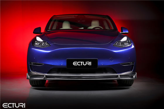 Bộ phận ô tô Bộ cơ thể sợi cacbon cho Tesla MODEL Y MODEL Y Upgraded Ecturi Style Bộ cơ thể lưỡi dao phía trước Diffuser Spoiler