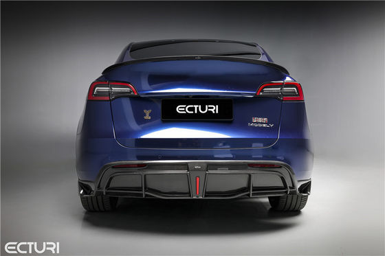 Bộ phận ô tô Bộ cơ thể sợi cacbon cho Tesla MODEL Y MODEL Y Upgraded Ecturi Style Bộ cơ thể lưỡi dao phía trước Diffuser Spoiler
