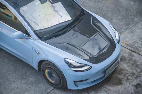 146cm Mô hình 3 Tesla Body Kit Nhựa Transparent Carbon Fiber Hood