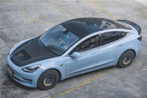 146cm Mô hình 3 Tesla Body Kit Nhựa Transparent Carbon Fiber Hood