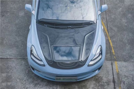 146cm Mô hình 3 Tesla Body Kit Nhựa Transparent Carbon Fiber Hood