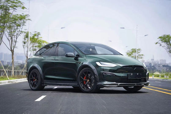 CMST Tesla Model X Body Kit màu xanh đậm Tesla Widebody Kit 2023 Diffuser môi trước