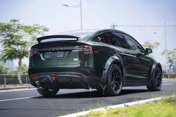CMST Tesla Model X Body Kit màu xanh đậm Tesla Widebody Kit 2023 Diffuser môi trước