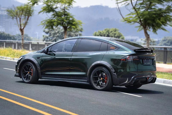 CMST Tesla Model X Body Kit màu xanh đậm Tesla Widebody Kit 2023 Diffuser môi trước
