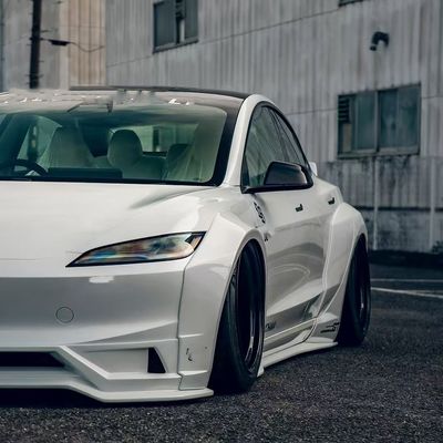 2020- Tesla Body Kit Nhựa Sợi LB Phong cách Tesla Model 3 Spoiler Diffuser môi trước