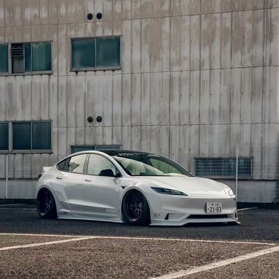 2020- Tesla Body Kit Nhựa Sợi LB Phong cách Tesla Model 3 Spoiler Diffuser môi trước