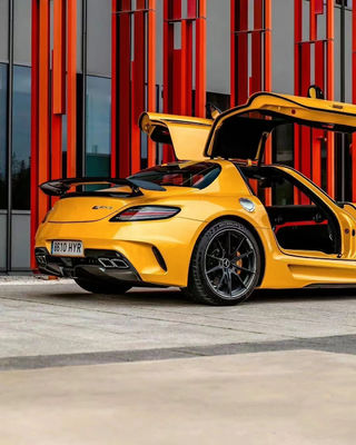 Đối với Mercedes SLS R197 Carbon Fiber Body Kit SLS Upgrades Black Series phong cách phía trước và phía sau Bumper Spoiler Hood