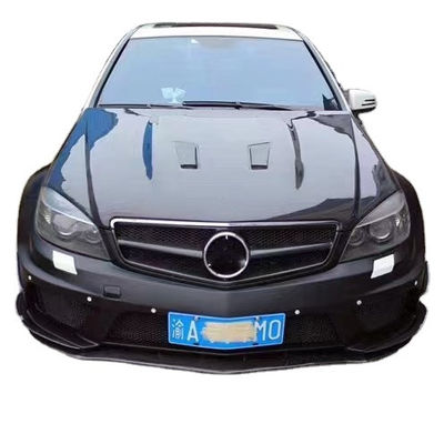 Đối với Mercedes W204 C63 Body Kit W204 Upgraded Black Series phong cách phía trước và phía sau Bumper Hood Widebody Kit