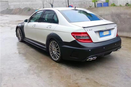 Đối với Mercedes W204 C63 Body Kit W204 Upgraded Black Series phong cách phía trước và phía sau Bumper Hood Widebody Kit
