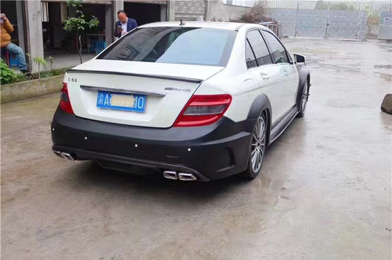 Đối với Mercedes W204 C63 Body Kit W204 Upgraded Black Series phong cách phía trước và phía sau Bumper Hood Widebody Kit